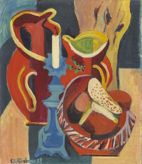 Stilleben mit Krugen und Kerzen, Ernst Ludwig Kirchner